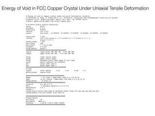 Energy of Void in FCC Copper Crystal Under Uniaxial Tensile Deformation
 