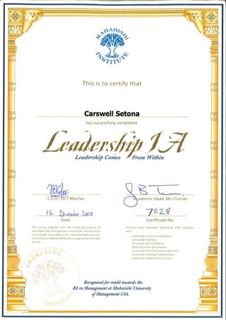 Leadership 1A Cert