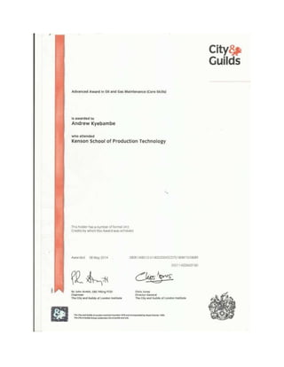 city and guilds certificates