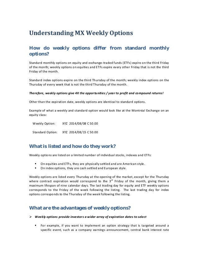 Best weekly options strategies