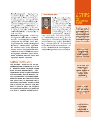 16
Ask the right
questions before
you start your
CMDB, and your
implementation
will be smoother.
Use this checklist
as a guide.
By Selma Turki
   CMDB Success	
withaPlanning Checklist
Ensure
 