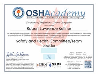 HSE Team Leader Certification