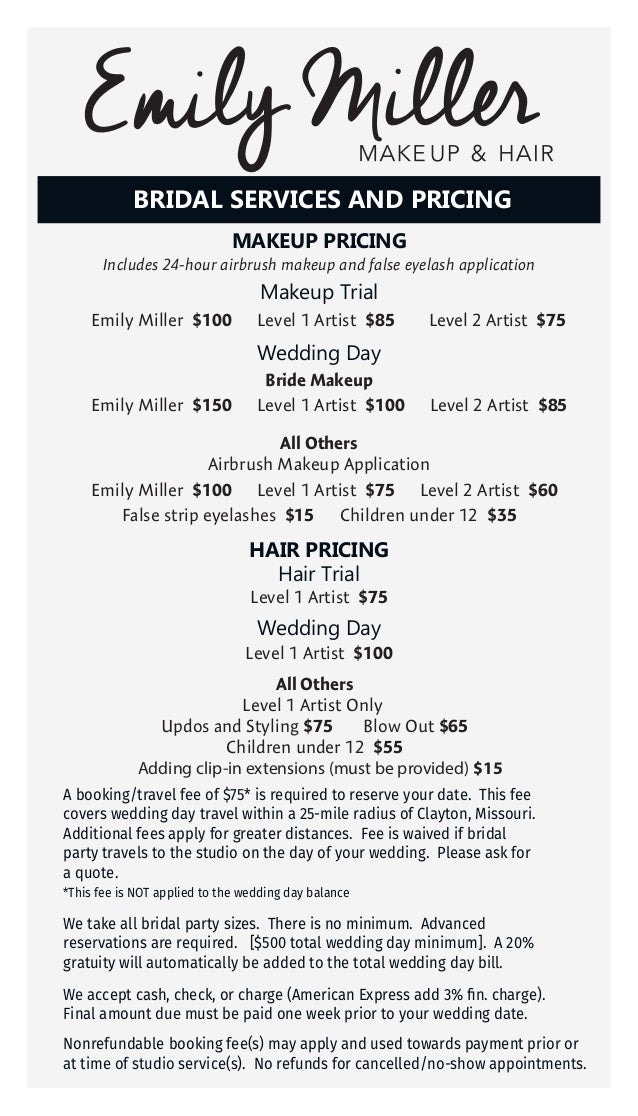 Sample Menu and Pricing Cards Sample Menu and Pricing Cards