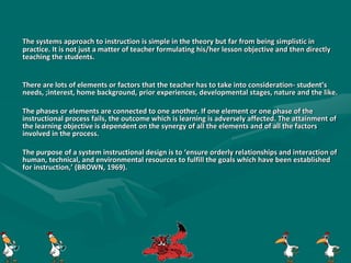 Systematic Approach to teaching | PPTX