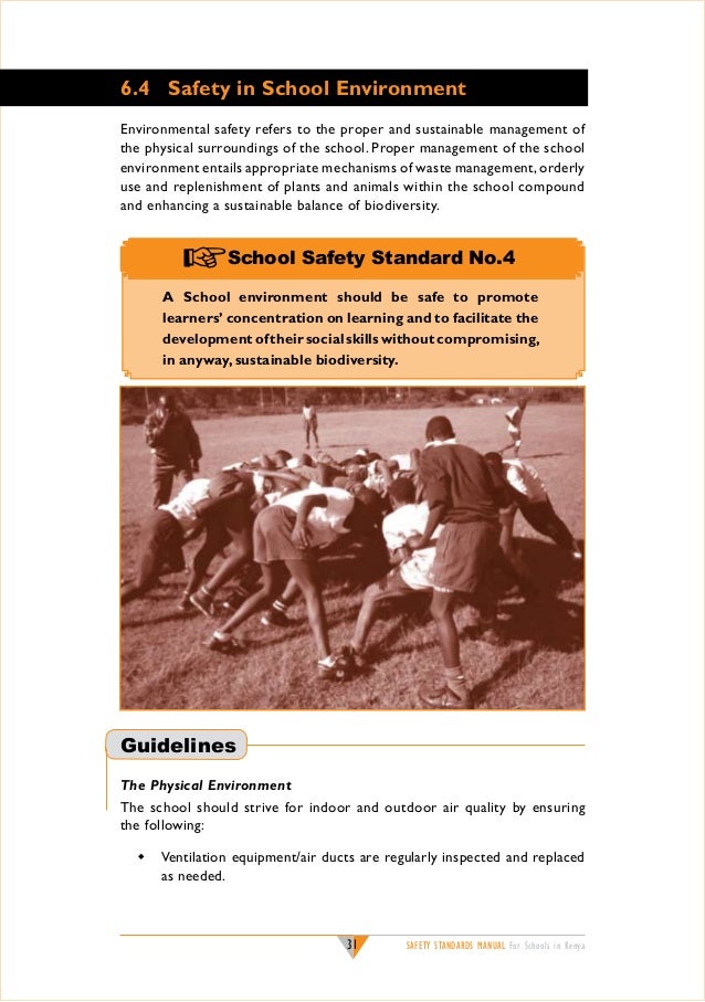 SAFETY STANDARDS FOR KENYA SCHOOLS