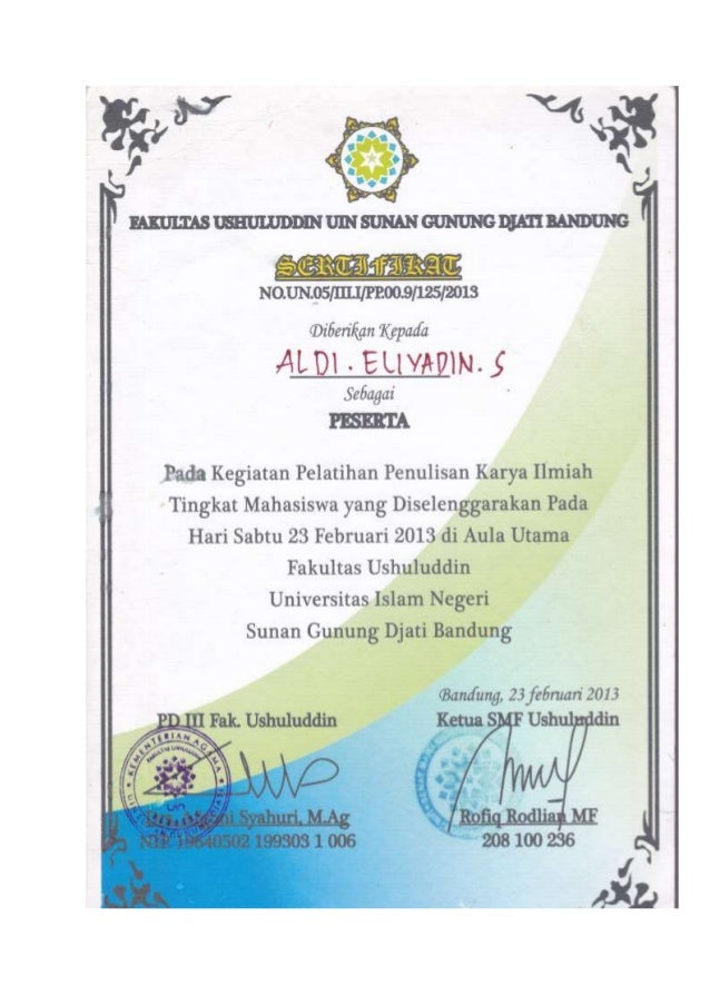 sertifikat pelatihan
