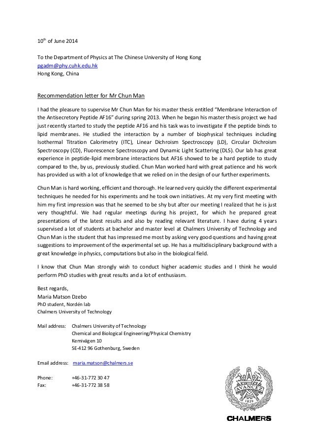recommendation letter for chun man_maria matson dzebo recommendation letter chinese