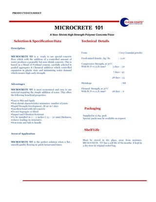 MICROCRETE 101