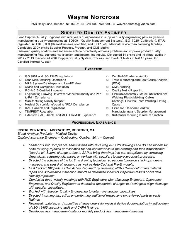 Supplier Quality Engineer