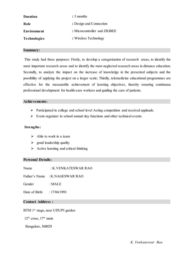 KVR RESUME1 | PDF