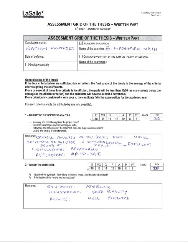 Master thesis evaluation report sample image