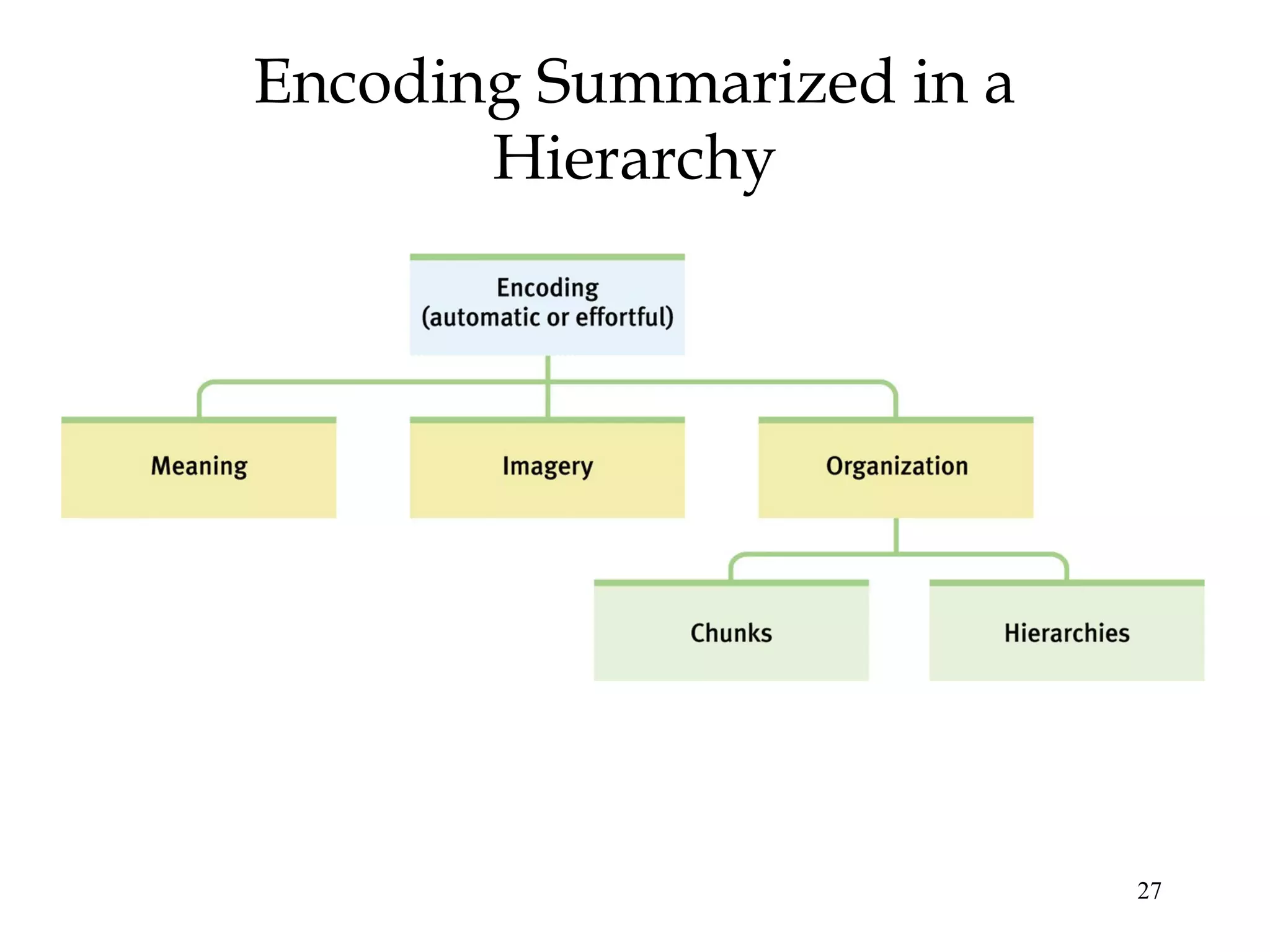 27
Encoding Summarized in a
Hierarchy
 