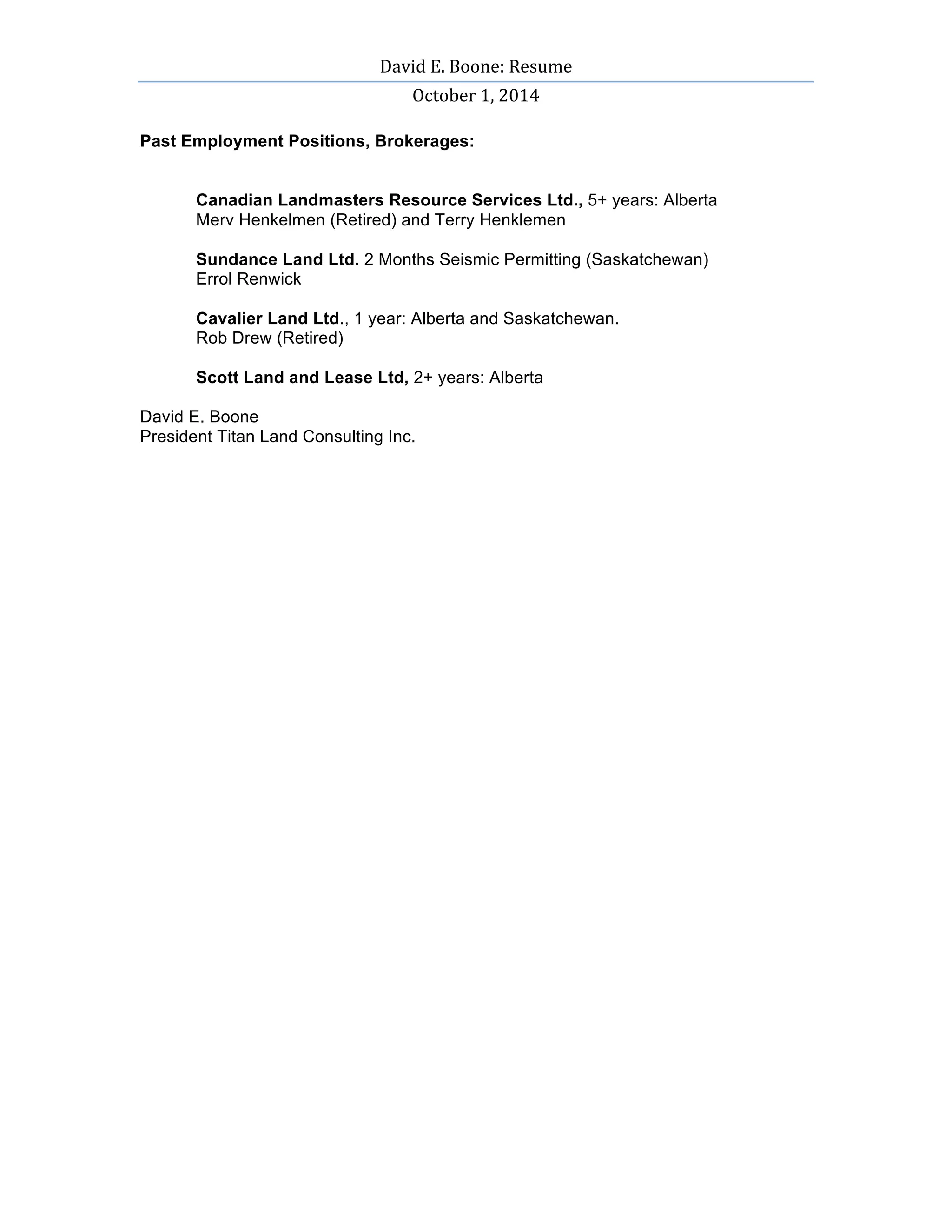 David Boone Landman Resume revised - David Boone Landman Resume Revised 7 2048
