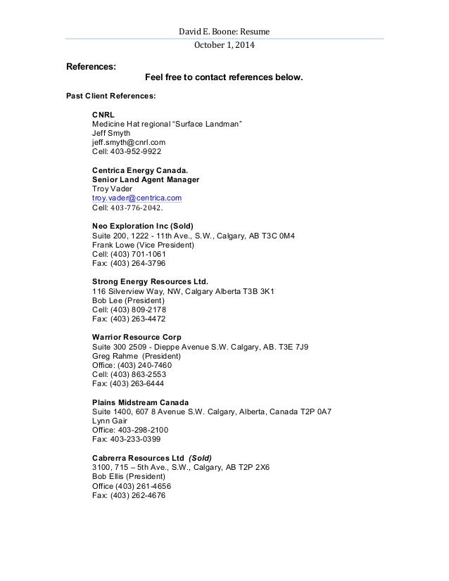 references on resumes