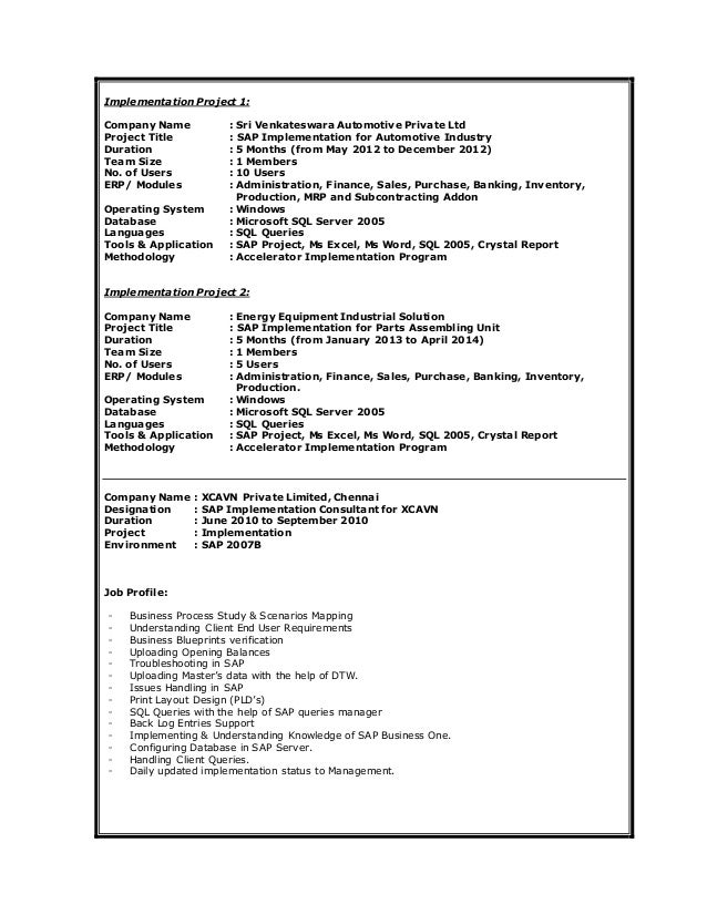 erp implementation resumes