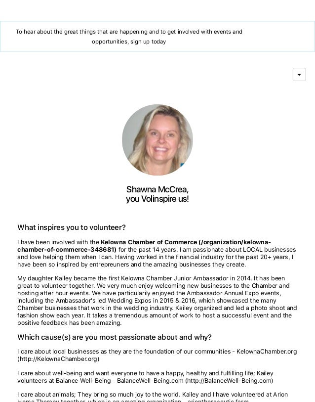 shawna mccrea on volinspire what inspires you to volunteer i h what inspires you the most