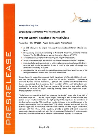 Gemini Press Release