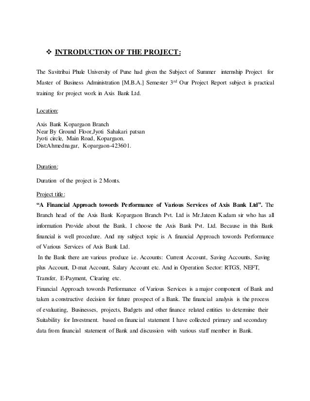 Project report on home loan of axis bank Project report on home loan of axis bank