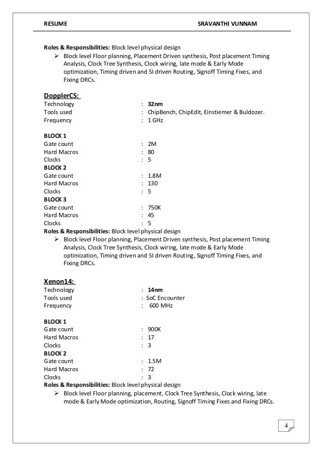 physical design jobs resumes