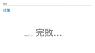 対決
結果
完敗…Highなし
 