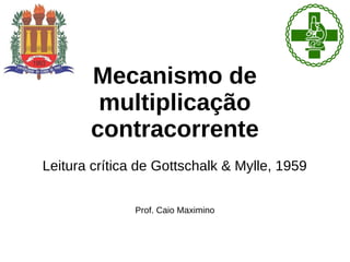 Mecanismo de 
multiplicação 
contracorrente 
Leitura crítica de Gottschalk & Mylle, 1959 
Prof. Caio Maximino 
 