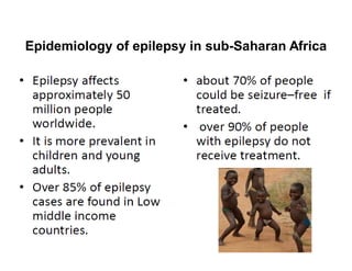 Epidemiology of epilepsy in sub-Saharan Africa
 