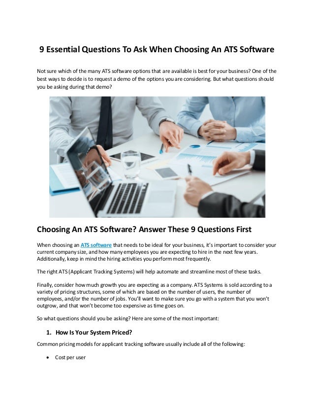 9 essential questions to ask when choosing an ats software best ats software