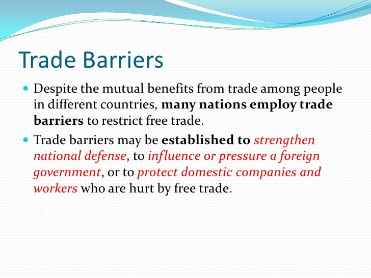 9e trade barriers