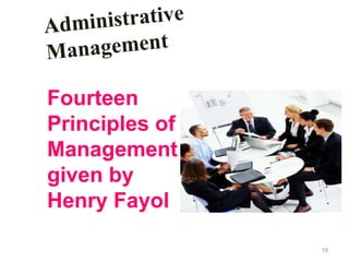 19
Fourteen
Principles of
Management
given by
Henry Fayol
 