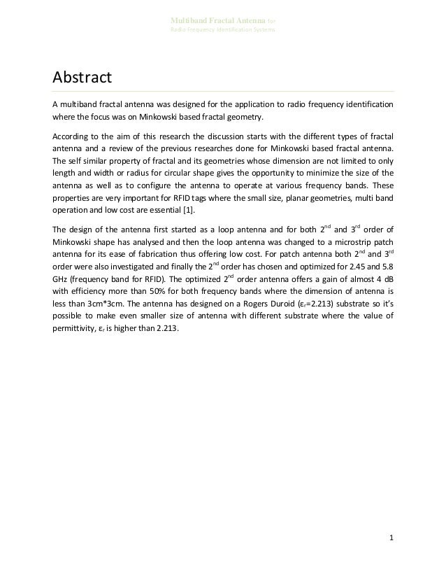 Fractal antenna phd thesis statement