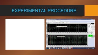 EXPERIMENTAL PROCEDURE
 Here wave pulse shows the actual plate
vibration pattern.
 Peak is studied near to frequency
obtained in numerical analysis.
 Only those peaks are valid where phase
angle is 90 or -90
 Data is taken by hammering at various
nodes.

 
