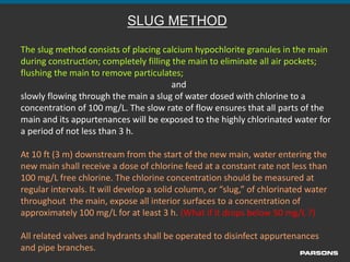 Disinfection and Chlorination of Potable Water Lines | PPSX