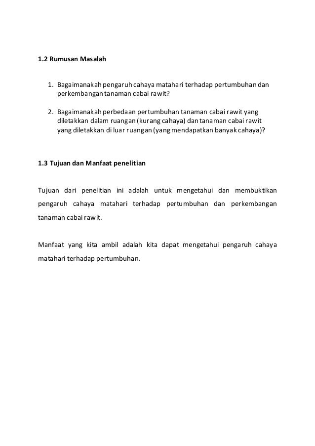 Metode Ilmiah Tanaman Cabai