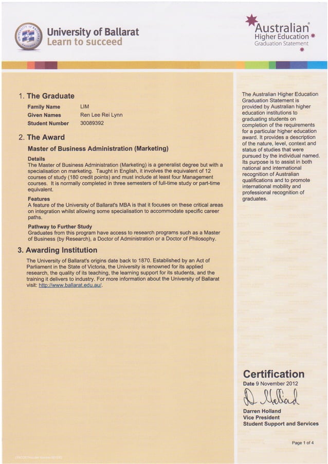 MBA Degree copy, transcripts | PDF