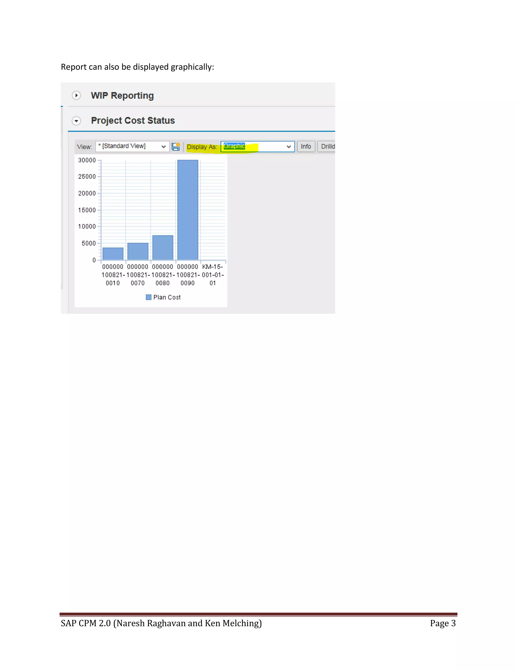SAP CPM 2.0 (Naresh Raghavan and Ken Melching) Page 3
Report can also be displayed graphically:
 