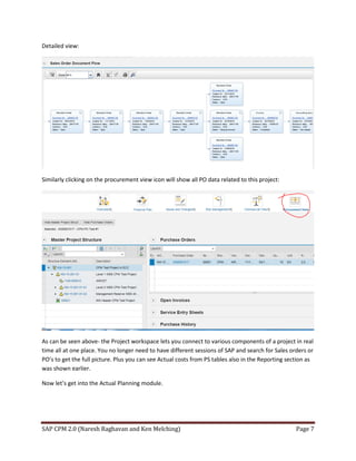 SAP CPM 2.0 (Naresh Raghavan and Ken Melching) Page 7
Detailed view:
Similarly clicking on the procurement view icon will ...