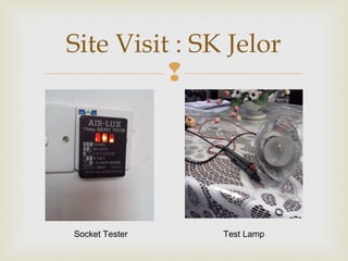 
Site Visit : SK Jelor
Socket Tester Test Lamp
 