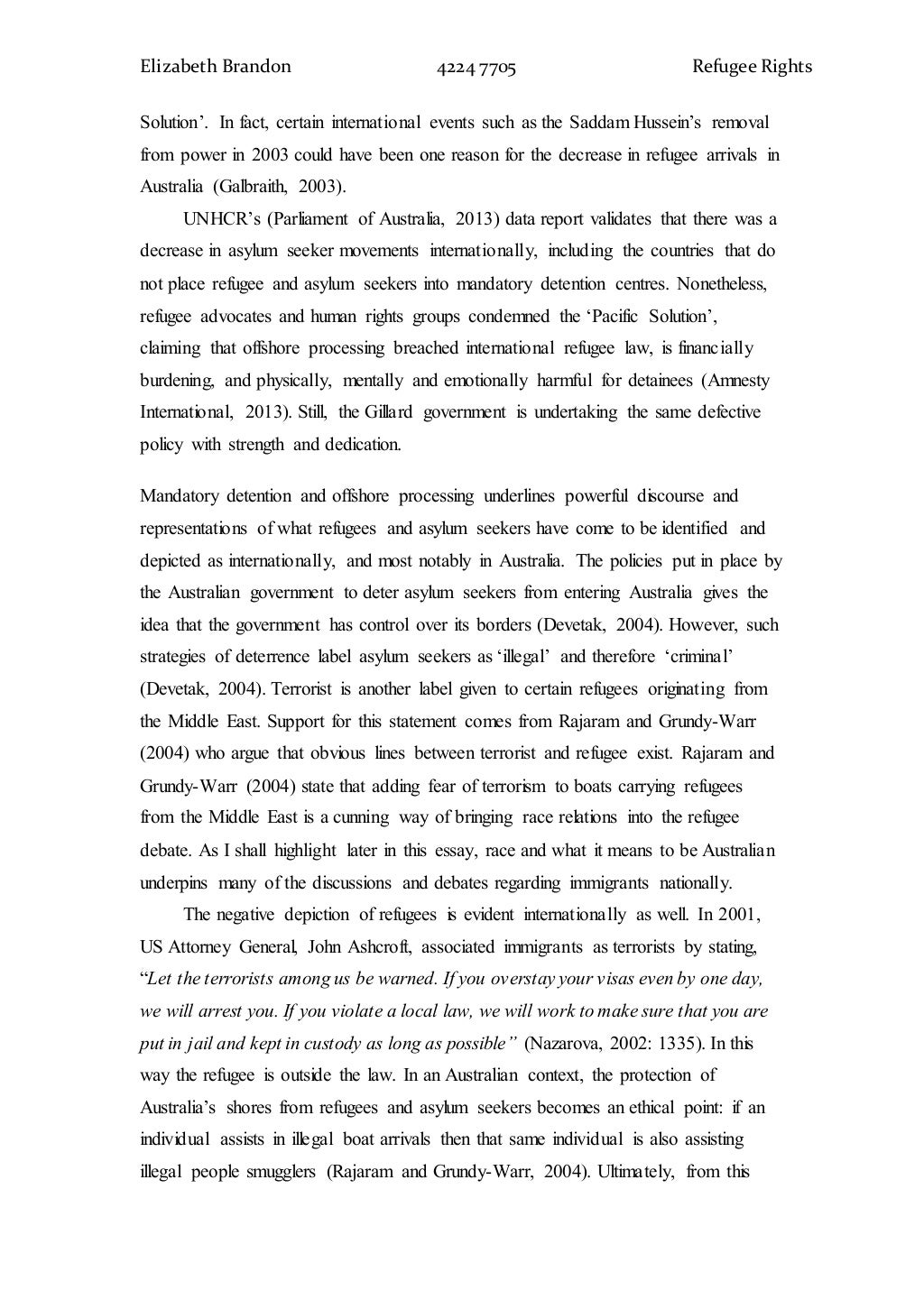 Refugees major essay