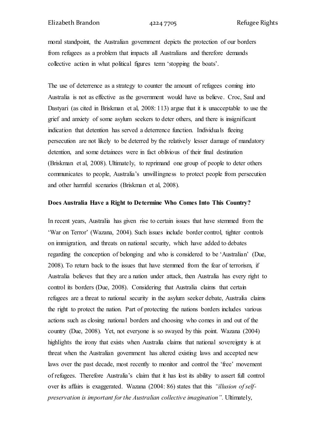 Refugees major essay