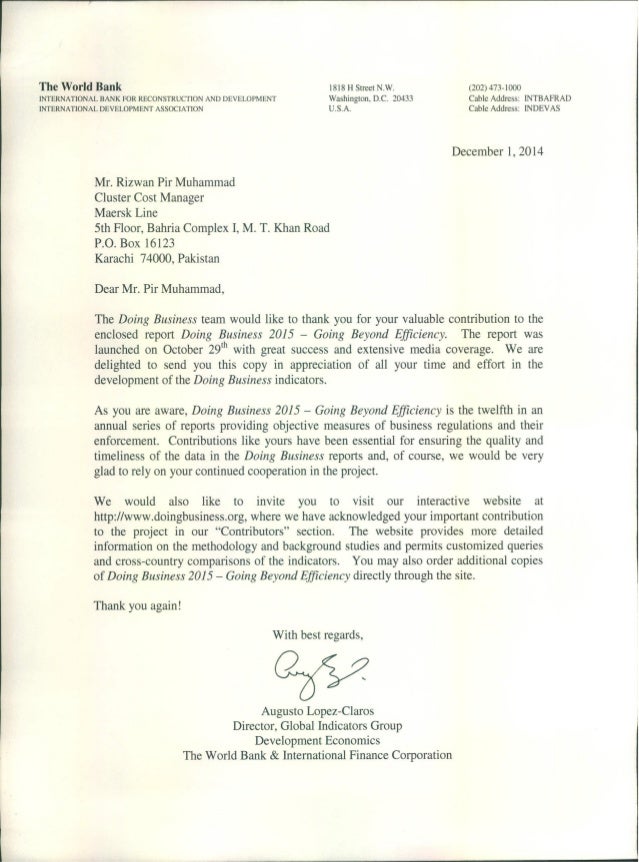the world bank appreciation certificate and thanks letter 2015 thank you letter for certificate of appreciation