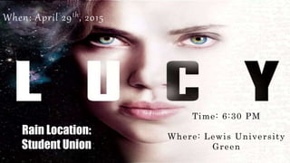When: April 29th, 2015
Time: 6:30 PM
Where: Lewis University
Green
Rain Location:
Student Union
 
