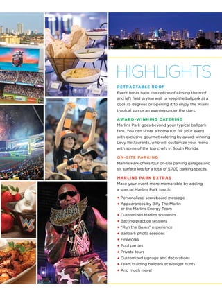 Marlins Park Special Events Brochure | PDF