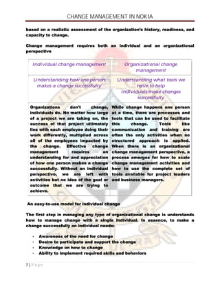 Change Management in Nokia | PDF