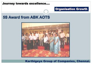 Organisation Growth
Journey towards excellence….
Karthigeya Group of Companies, Chennai.
 