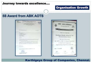 Organisation Growth
Journey towards excellence….
Karthigeya Group of Companies, Chennai.
 