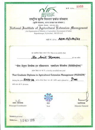 Amit PGDAEM Certificate