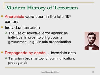 Selective Terrorism TERRORISM PREPAREDNESS AND RESPONSE | PPT