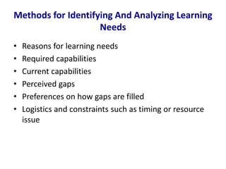 LEARNING NEEDS ANALYSIS -FINAL | PDF