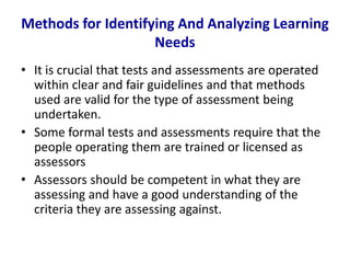 LEARNING NEEDS ANALYSIS -FINAL | PDF