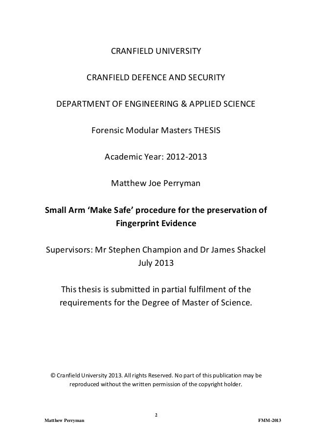 Cranfield university masters thesis